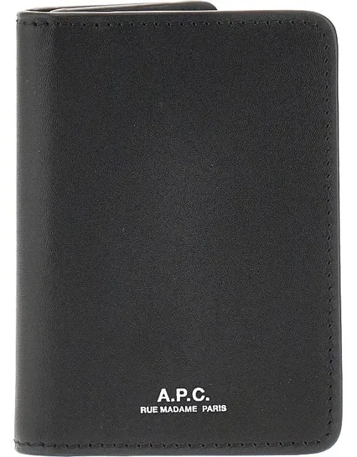 Leather Cardholder With Logo Print