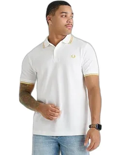 Fred Perry Twin Tip Polo Shirt With Premium Textured Cotton Weave And Iconic Laurel Wreath Emblem
