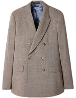 Flecked Wool-viscose Double-breasted Blazer