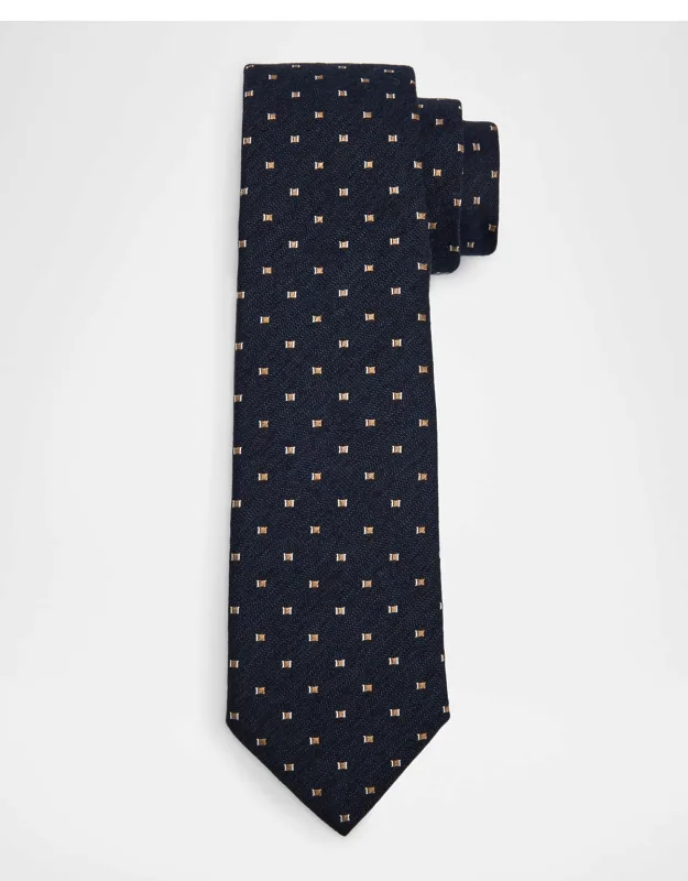 Micro-jacquard Silk And Wool Tie
