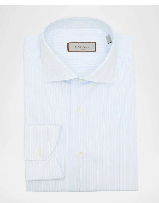 Triple Fine-stripe Cotton Dress Shirt