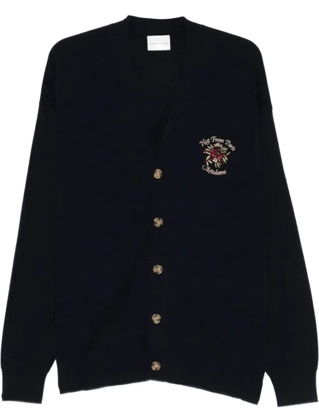 Embroidered Button Cardigan