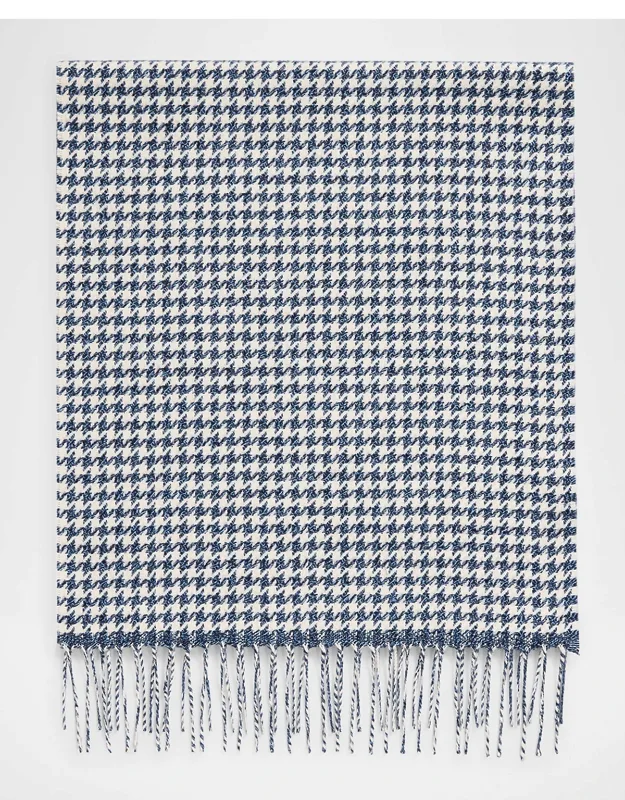 Silk And Cashmere Twist Houndstooth Scarf