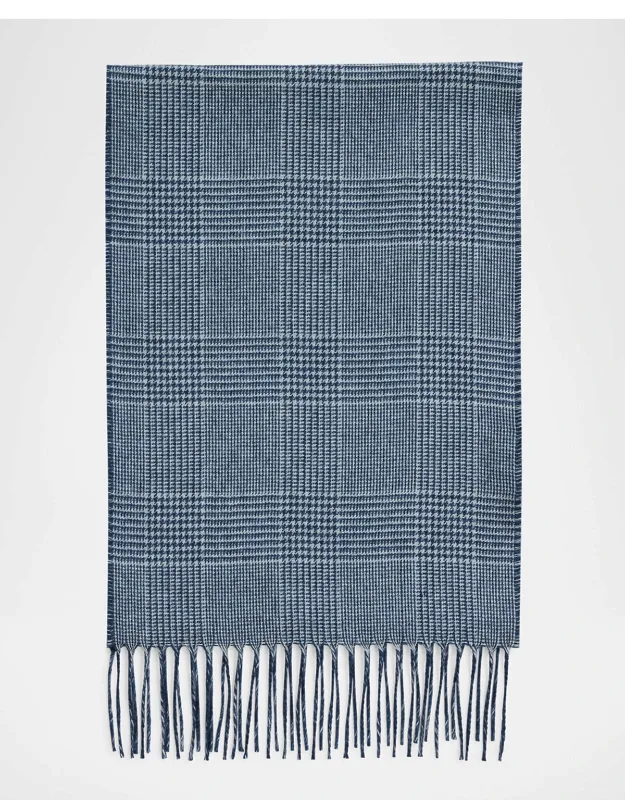 Dallas Cashmere And Silk Solid To Houndstooth Scarf