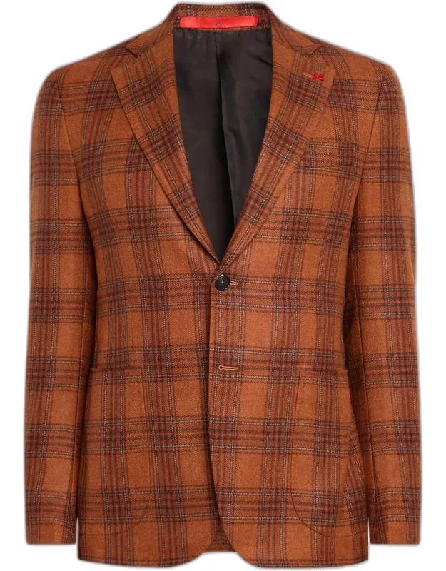 Wool And Cashmere Plaid Sport Coat