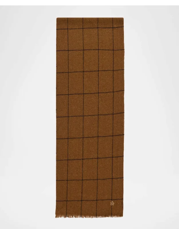 Cashmere Windowpane Check Scarf