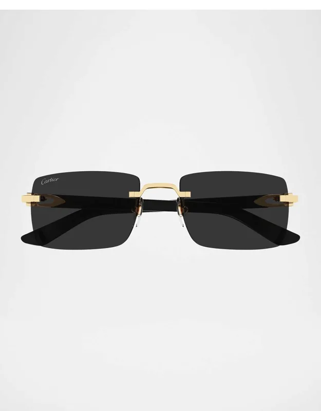 Rimless Metal C-hinge Rectangle Sunglasses With Adjustable Nose Pads And 100% Uva/uvb Protection