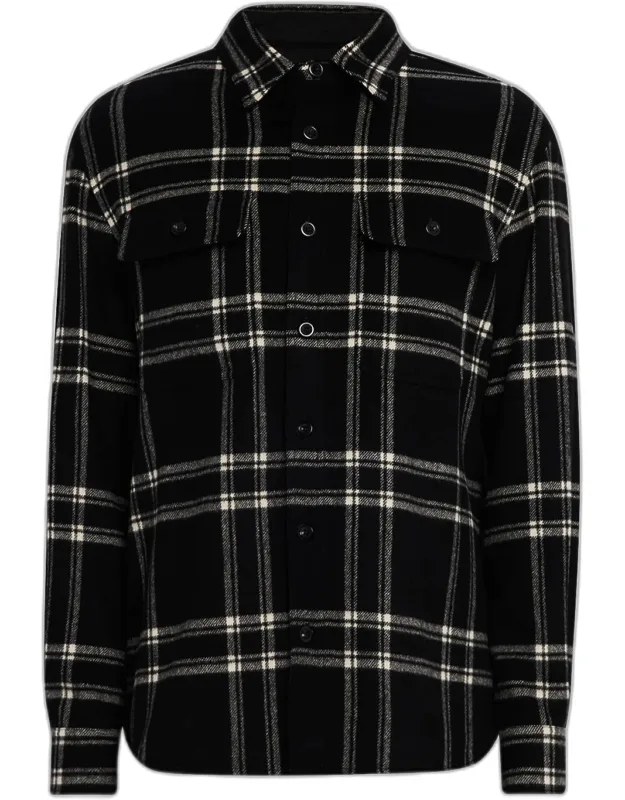 Merino Wool Plaid Button-down Shirt