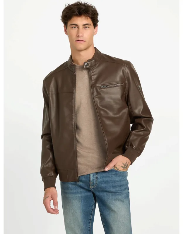 Faux-leather Biker Jacket
