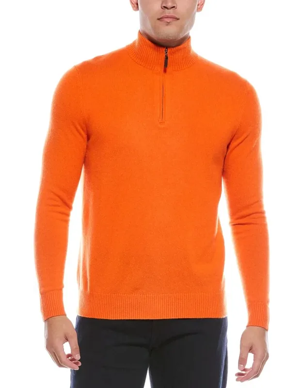 Cashmere 1/4-zip Mock Neck Sweater