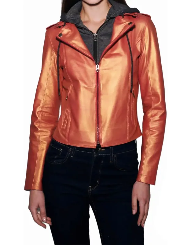 Molly Metallic Leather Jacket