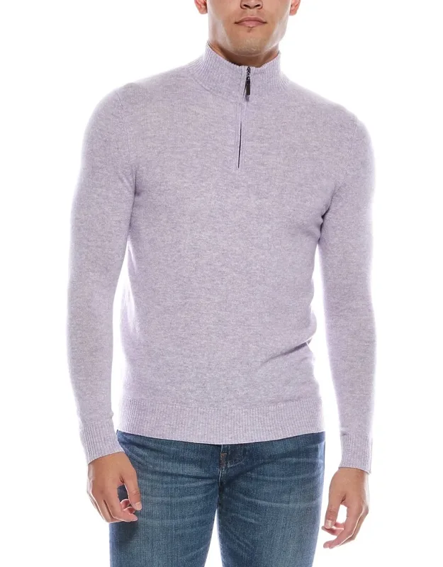 Cashmere 1/4-zip Mock Neck Sweater