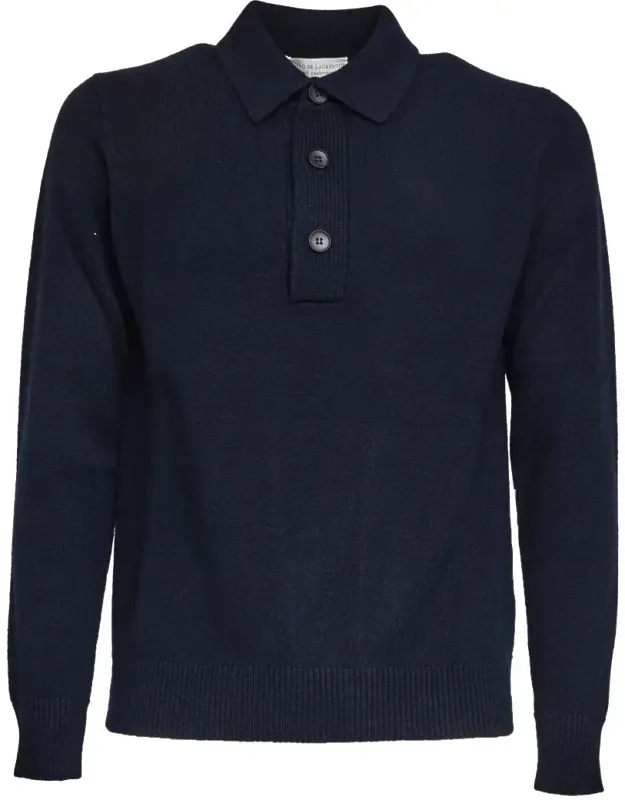 Cashmere Long-sleeve Polo Shirt