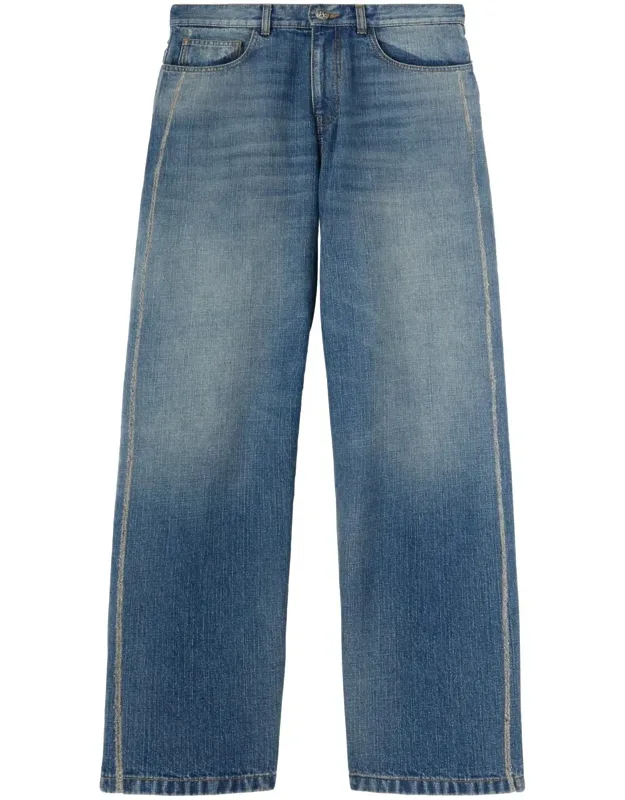 Curved Logo Loose-fit 5 Pocket Jeans