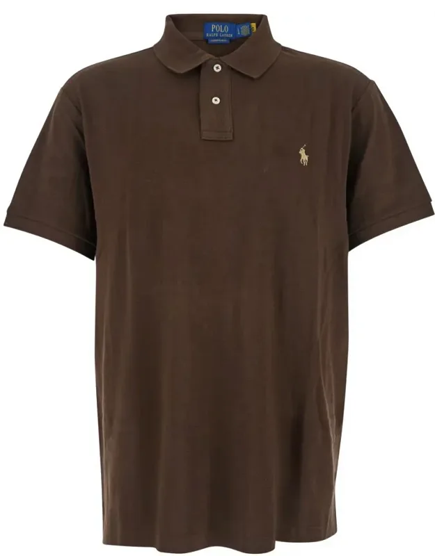 Custom Fit Polo Shirt With Classic Collar And Pony Embroidery In Cotton