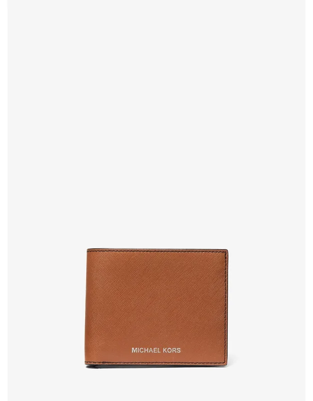 Saffiano Leather Billfold Wallet With Passcase