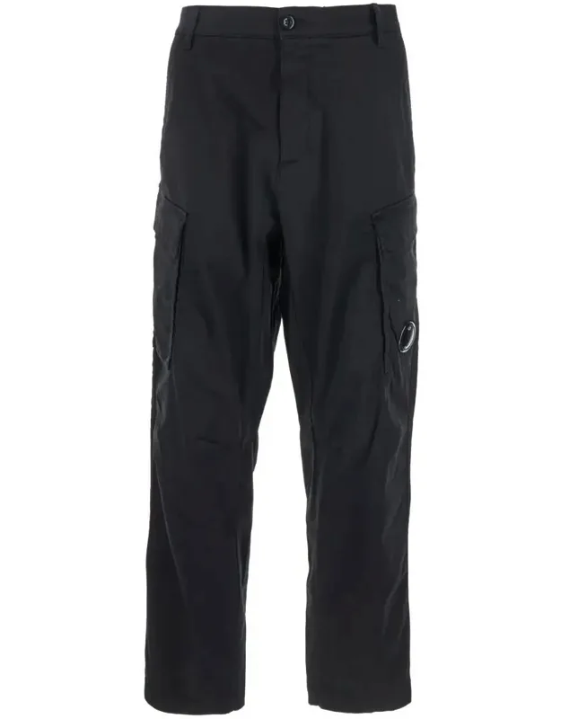 Pants With Cargo Pockets And Lens Motif In Cotton