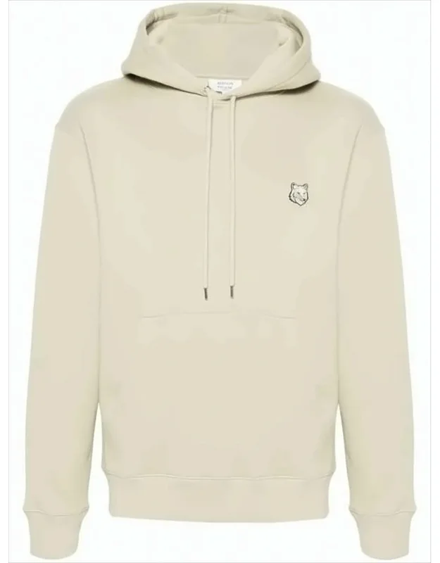 Minimalist Hoodie With Embroidered Fox Emblem