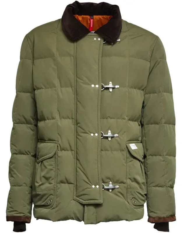 Textured Water-resistant Coat With Velvet Collar