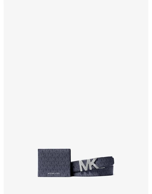 Signature Logo Wallet And Reversible Belt Gift Set