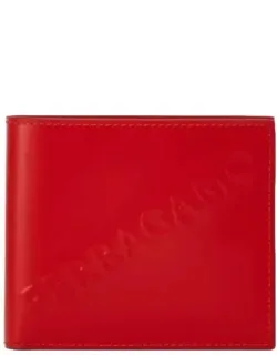 Embossed Logo Leather Bifold Wallet