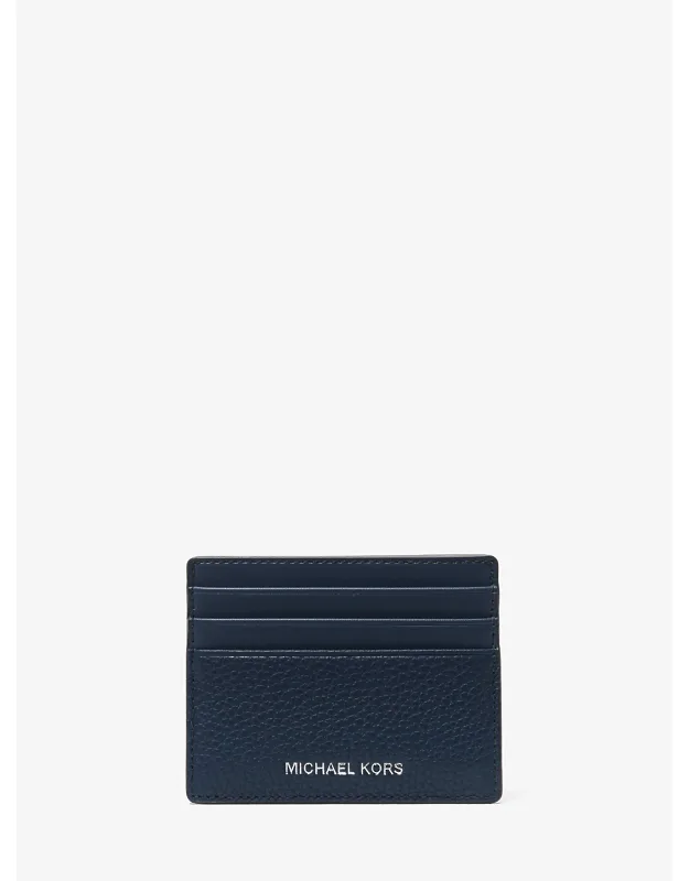 Pebbled Leather Tall Card Case