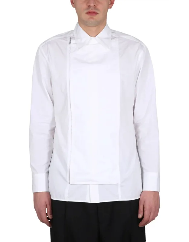 Asymmetrically Zippered Casual Shirt