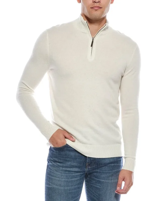 Cashmere 1/4-zip Mock Neck Sweater