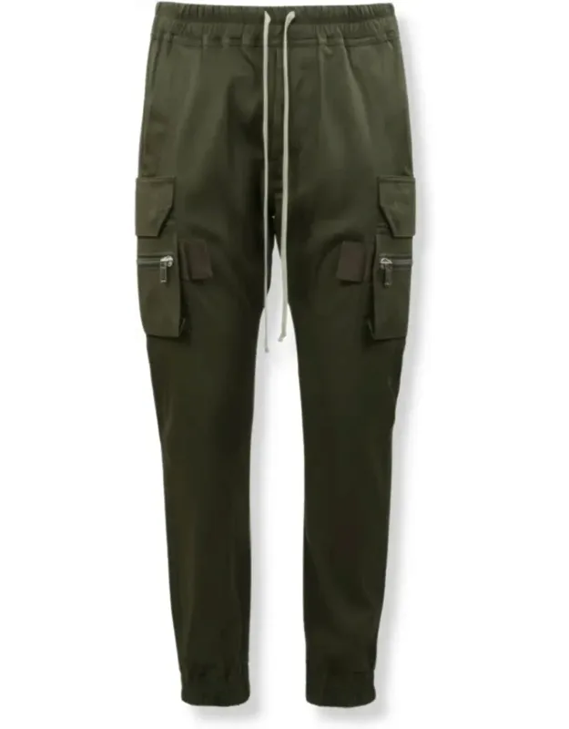 Tapered Cargo Pants With Elasticated Waistband