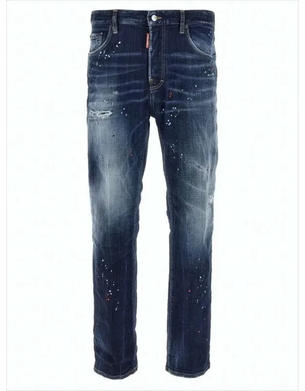 Distressed Slim Fit Denim Pants