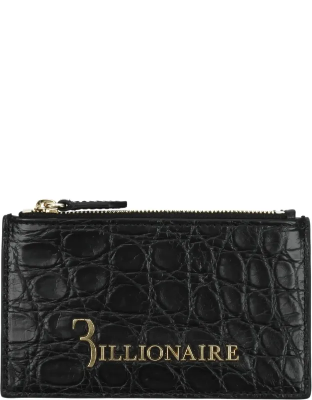 Crocodile Cardholder With Gold Accents