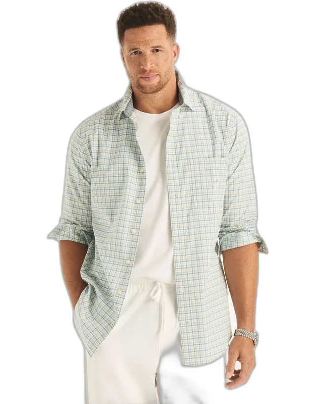 Nautica Big & Tall Plaid Shirt With Button-down Collar And Patch Pocket