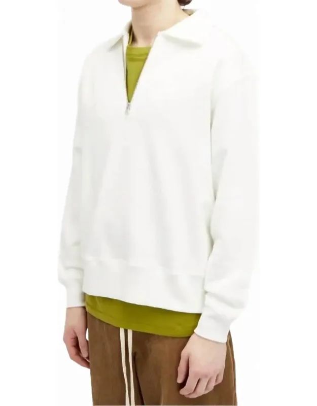 Loopwheeled Half Zip Sweater