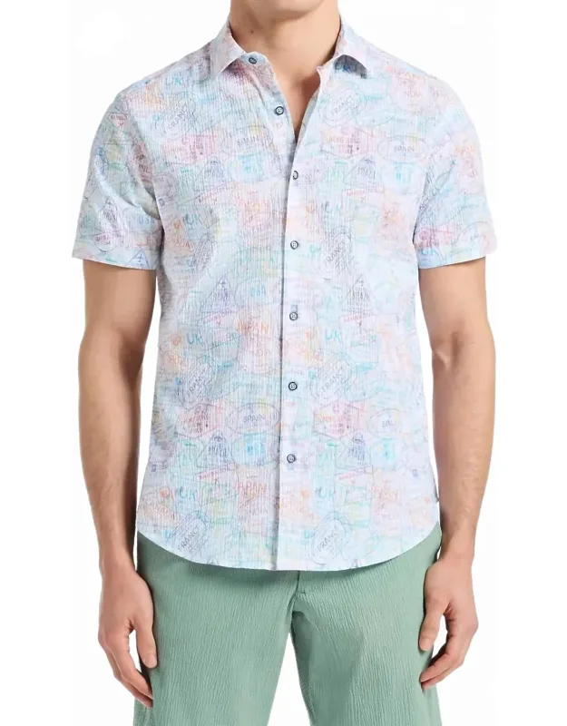 Passport Short Sleeve Button Down Shirt