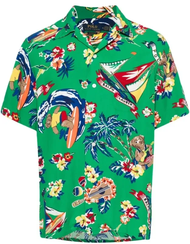 Surfer Bear Logo Short Sleeve Shirt