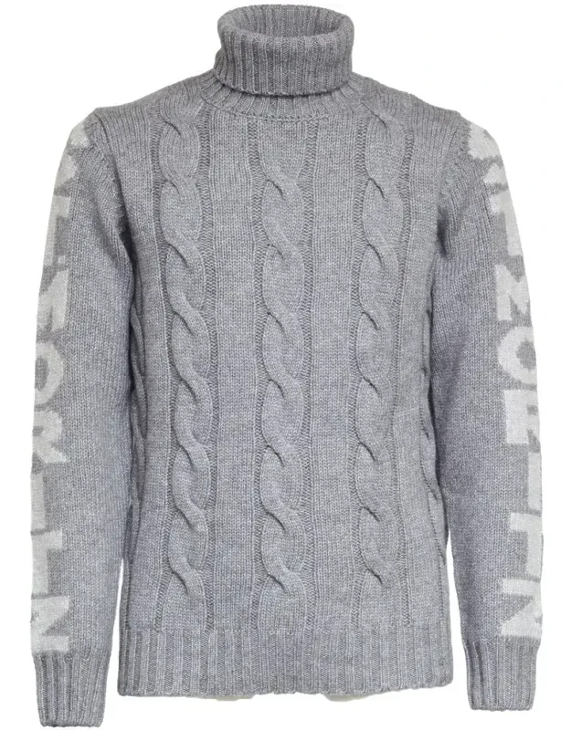 Braided Cable Knit Turtleneck Sweater