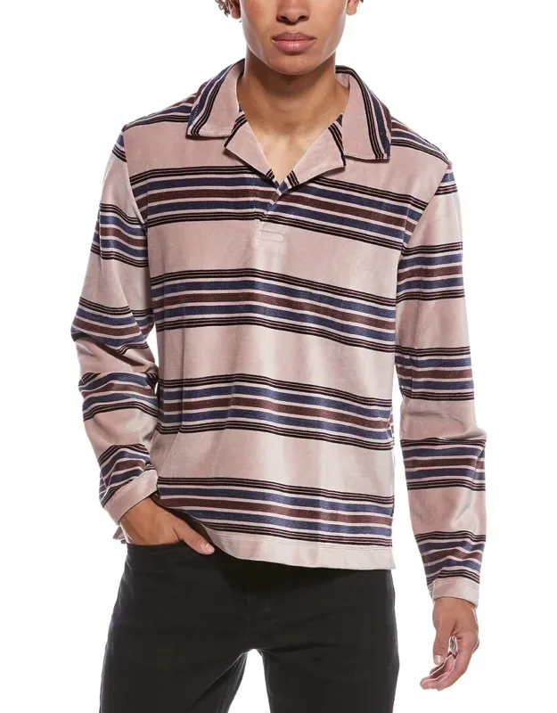 Velour Stripe Polo Shirt