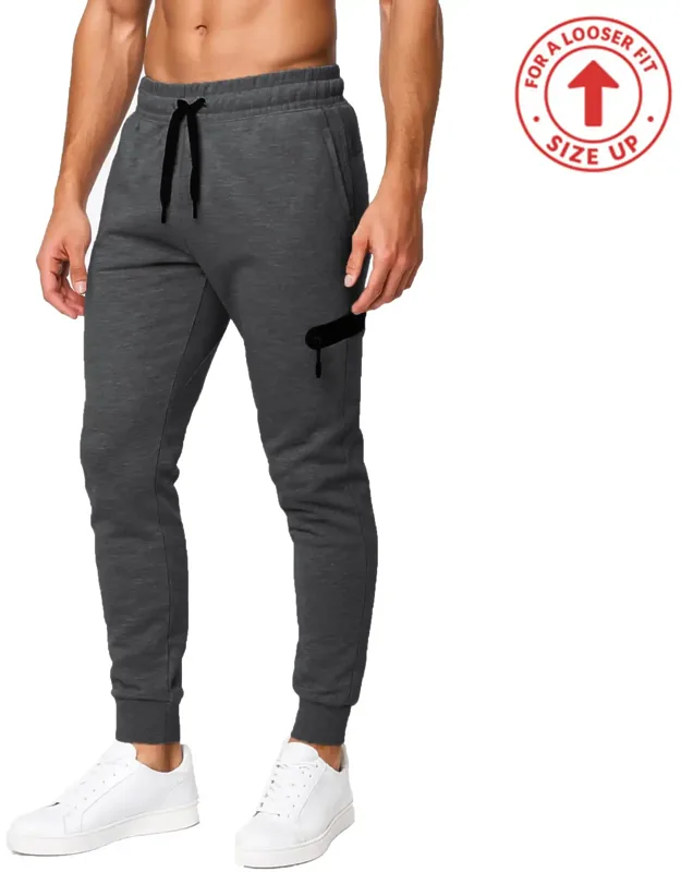 Slim Fit Tech Fleece Jogger Pants With Zipper Pocket