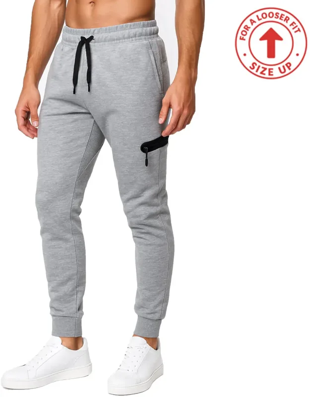 Slim Fit Tech Fleece Jogger Pants With Zipper Pocket