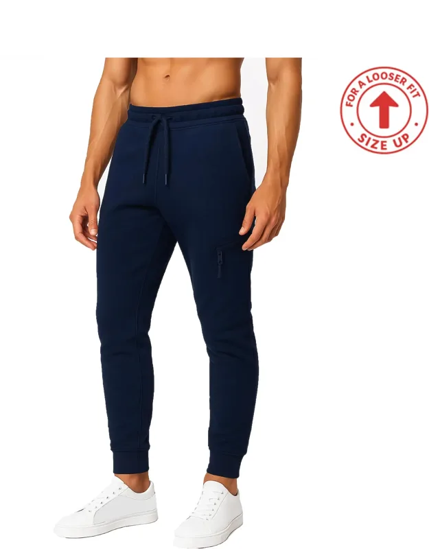 Slim Fit Tech Fleece Jogger Pants With Zipper Pocket