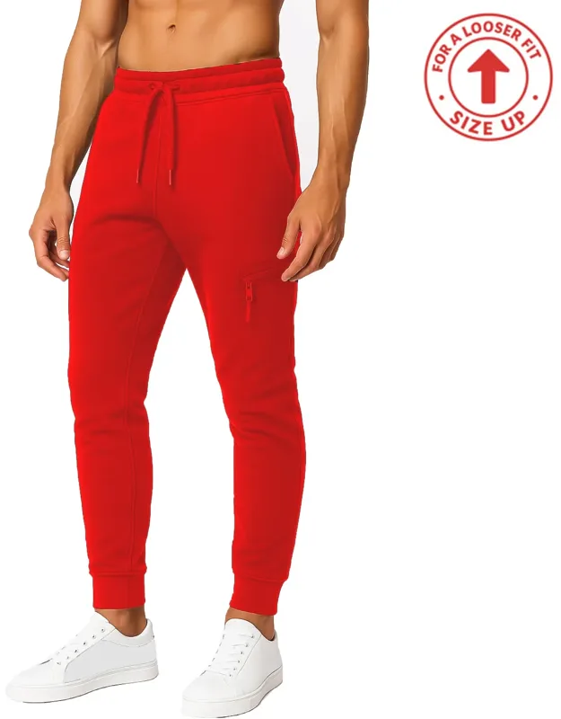 Slim Fit Tech Fleece Jogger Pants With Zipper Pocket