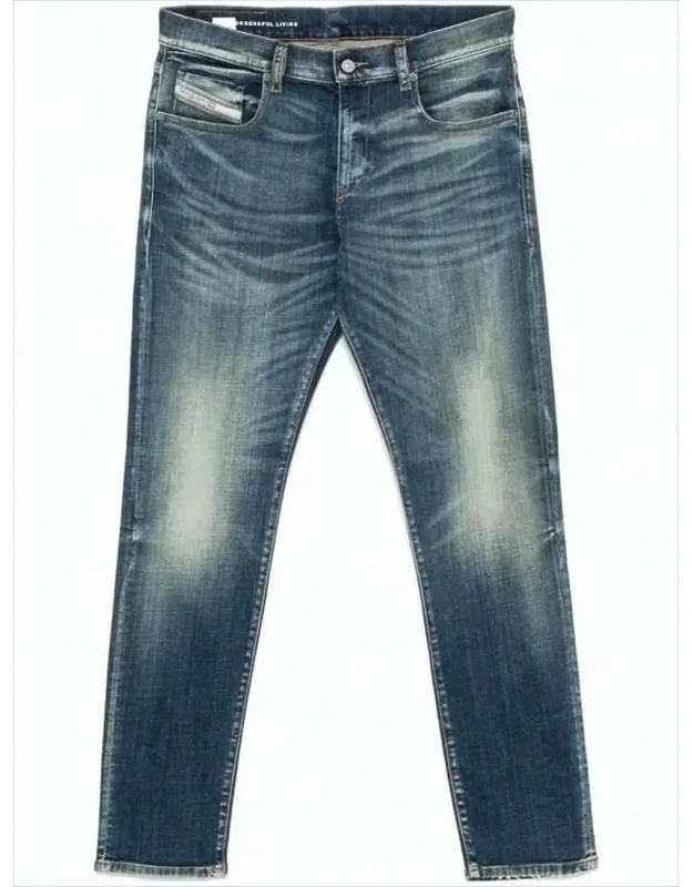 Faded Wash Denim Trousers