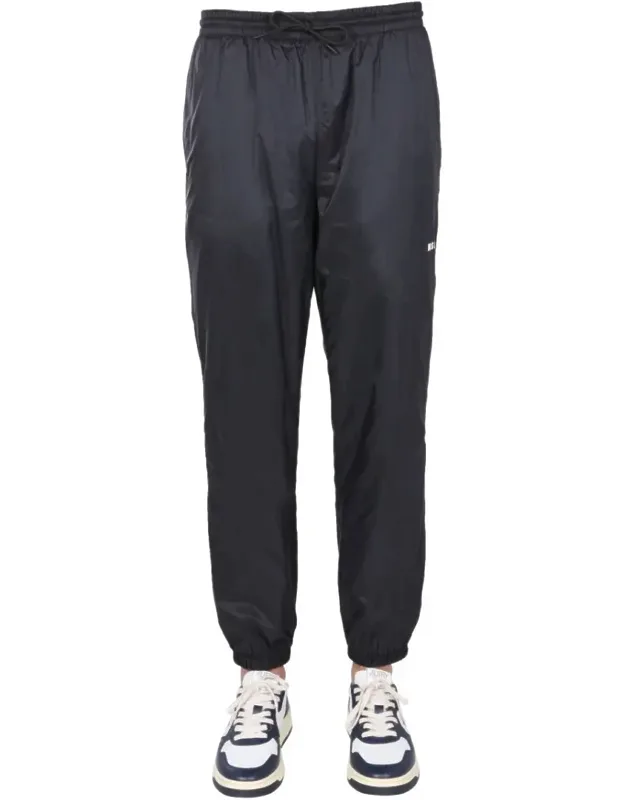 Casual Jogging Pants With Elastic Waistband And Side Logo