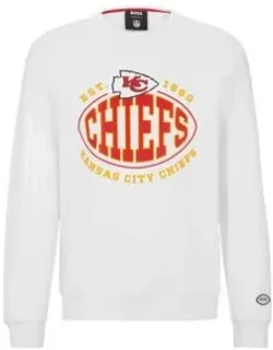 Boss X Nfl Cotton-blend Sweatshirt With Collaborative Branding