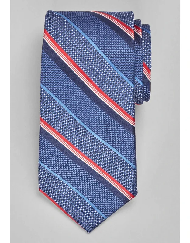 Reserve Collection Stripe Tie - Contemporary Pairing Of Colors, Pure Silk