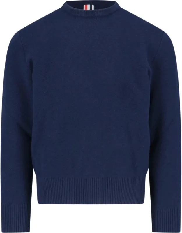 Crewneck Sweater With Tricolor Band