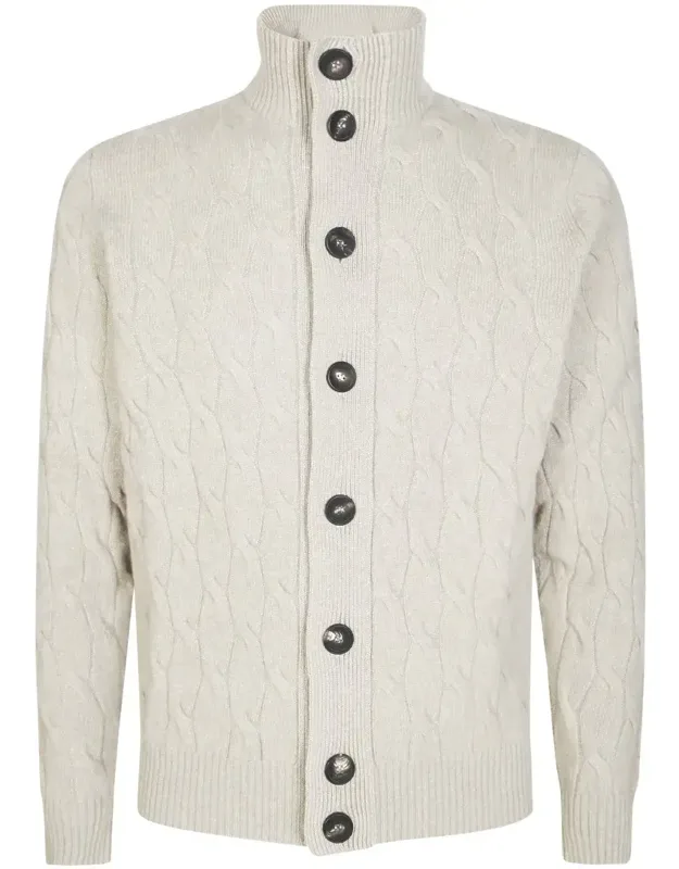 Textured Braided Cashmere Bomber Jacket