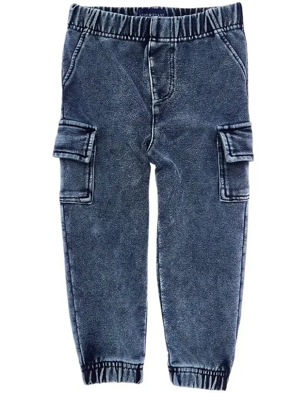 Denim Knit Jogger Pants