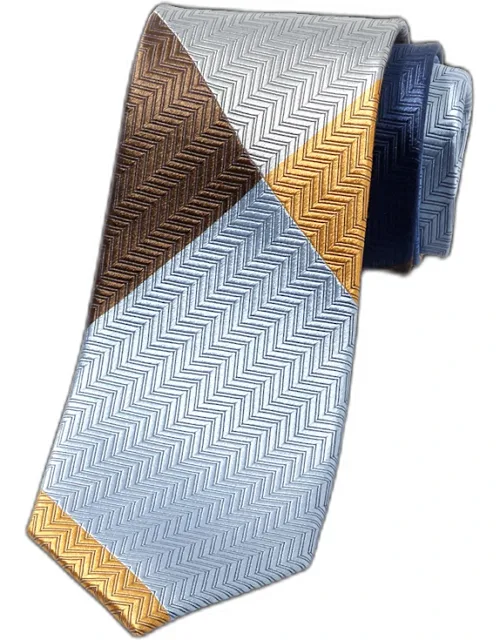 Patchwork Woven Silk Tie