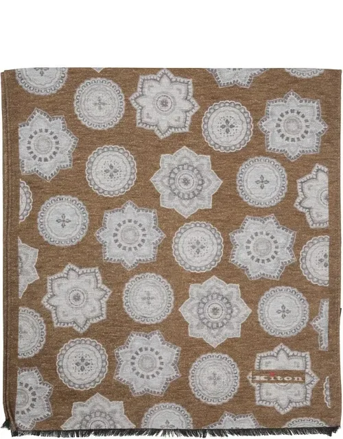 Geometric Floral Cashmere Scarf